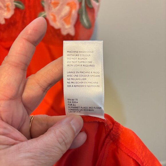 Cleobella Whispers Slip Embroidered Ruffle Midi Dress Spice Red - Picture 14 of 14